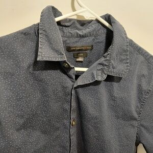 John Varvatos Button Up Shirt Mens Medium Geometric All Over Print Short Sleeve